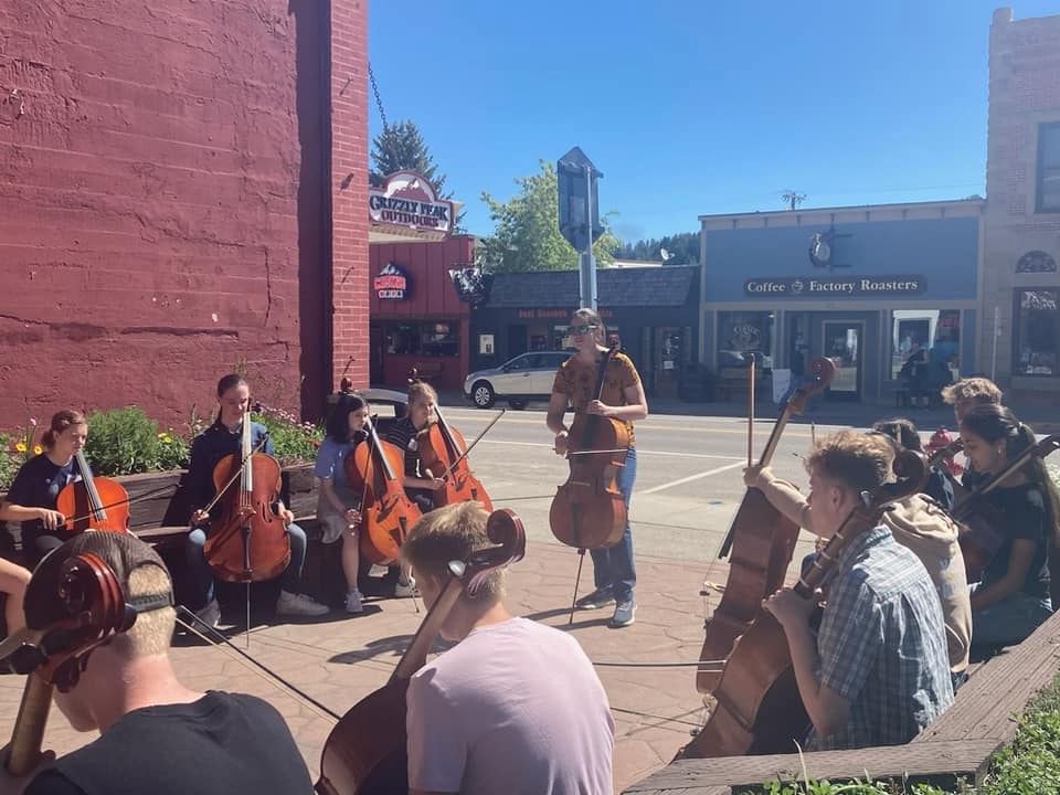 Red Lodge Music Festival Cellos practice
